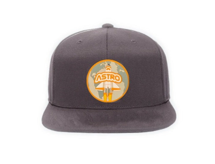 Astros Retro Astrodome 3D PVC Patch Wool Blend Flat Bill Hat