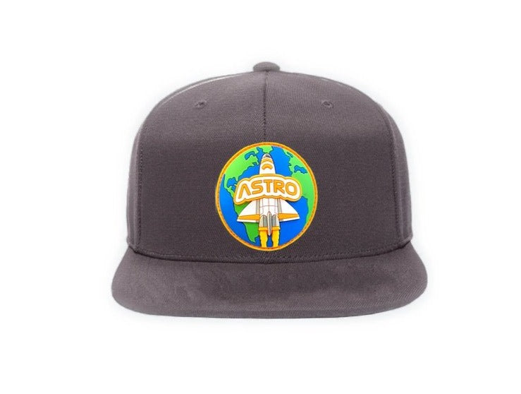 Astros Retro Astrodome 3D PVC Patch Wool Blend Flat Bill Hat